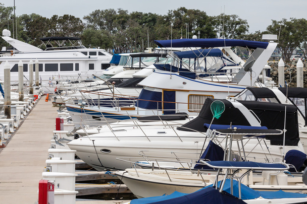 Line of Yachts at Pier in Marina - Photo, Image