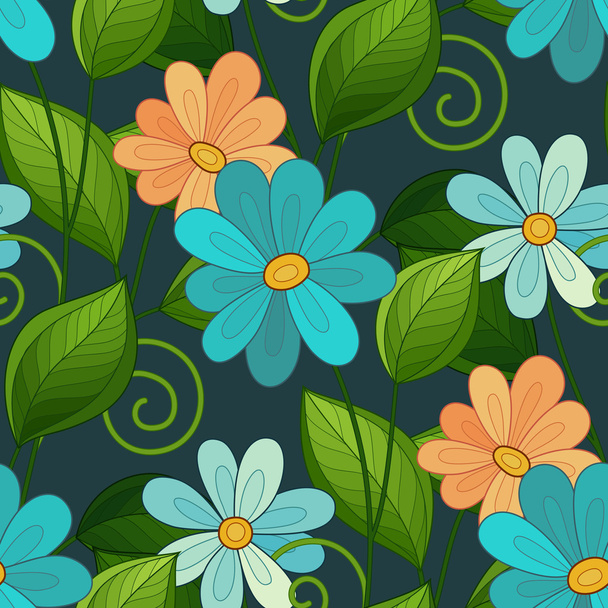 Seamless Floral Pattern - Vetor, Imagem