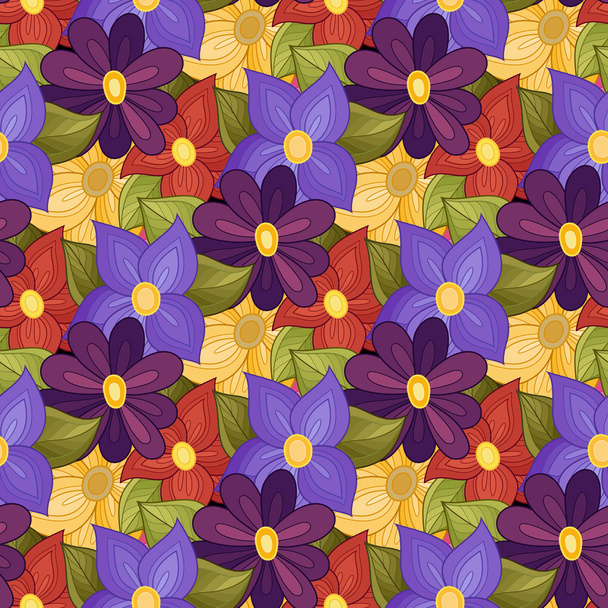 Seamless Floral Pattern - Wektor, obraz