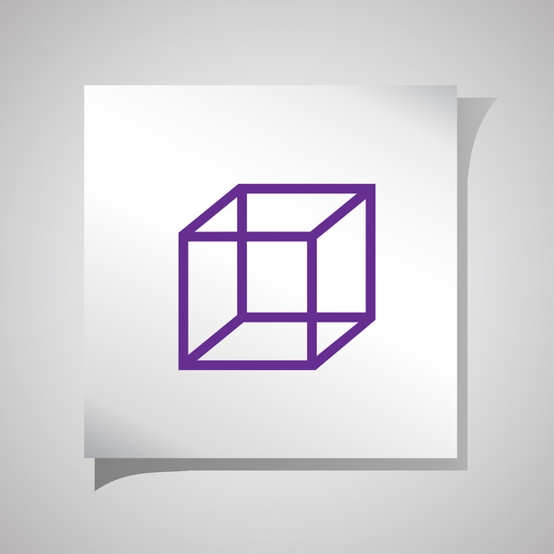 cubo icono vector plano
 - Vector, imagen