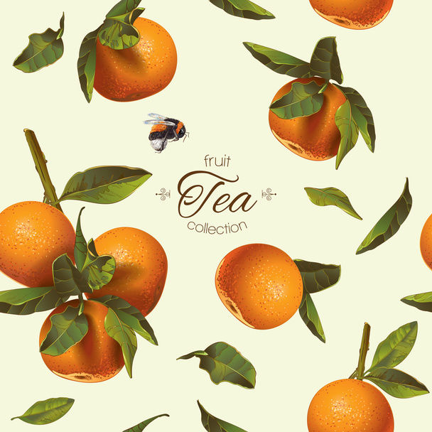 Orange tea pattern - Vector, afbeelding