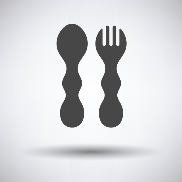Baby spoon and fork icon - Vector, Image