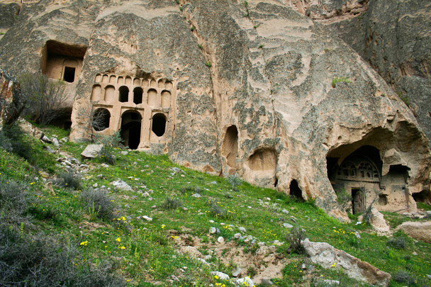 Old greek church and caves in Turkey - Zdjęcie, obraz