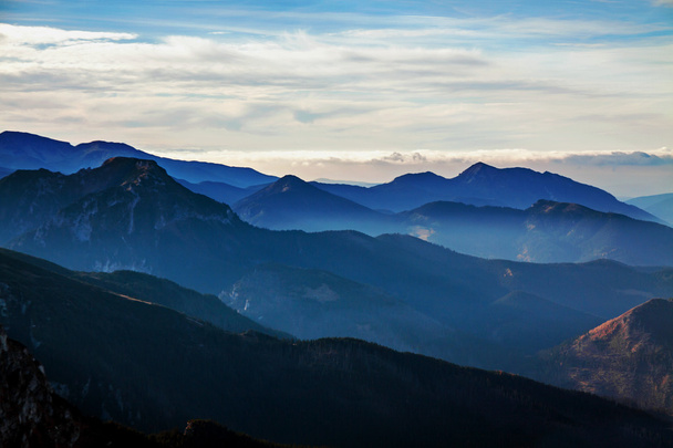 Mountain foggy horizon landscape in Zakopane - Photo, Image