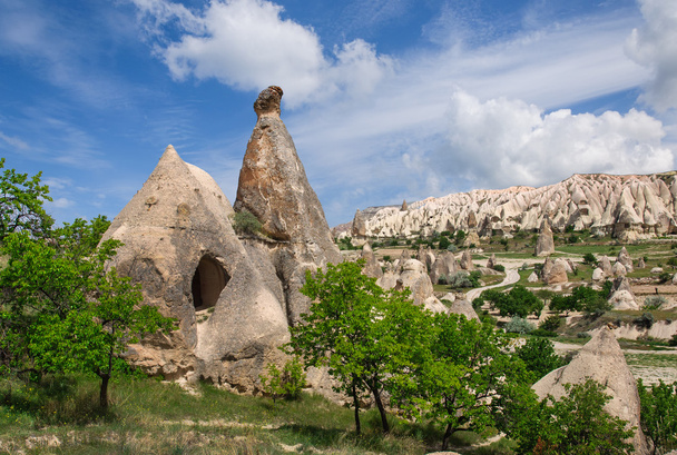 Stenen in de vorm van enorme fallussen vallei liefde, Cappadocië, Turkije - Foto, afbeelding