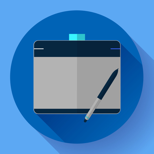 Graphic tablet icon. CG artist and Designer symbol. Flat design style. - Vector, Image