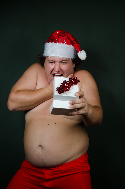 Funny fat Santa.  - Fotoğraf, Görsel