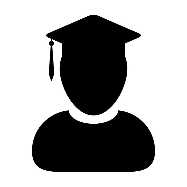 Student icon - Absolvent, Akademiker, Ausbildung, Diplom-Vektorsymbol - Vektor, Bild