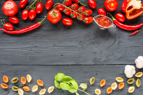 Ripe tomato Healthy food background and Copy space - Foto, immagini