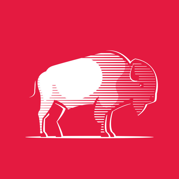 Linha vintage logotipo Buffalo
 - Vetor, Imagem