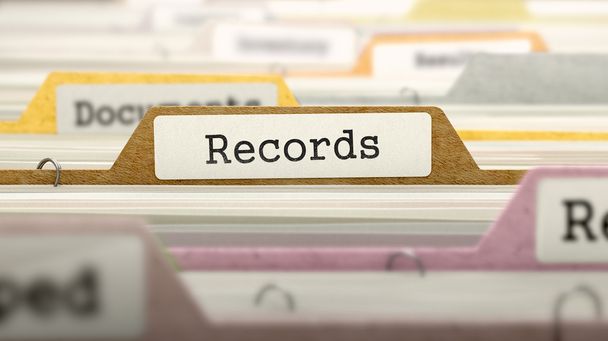 Records Concept on File Label. - Photo, Image