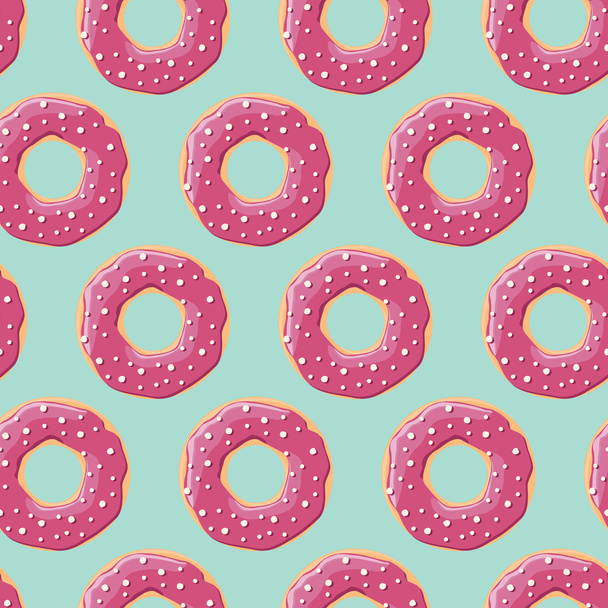 Seamless pattern with colorful tasty glossy donuts - Вектор, зображення