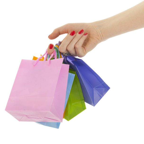Hand with shopping bags - Foto, Bild
