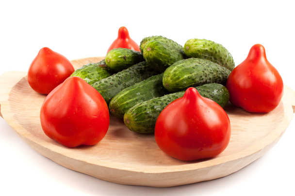 Tomatoes and gherkins - Foto, afbeelding