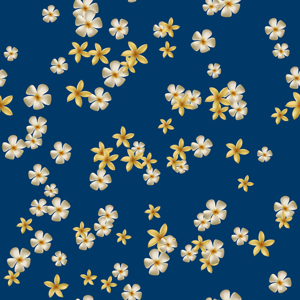 Seamless pattern with yellow plumeria - Vector, afbeelding