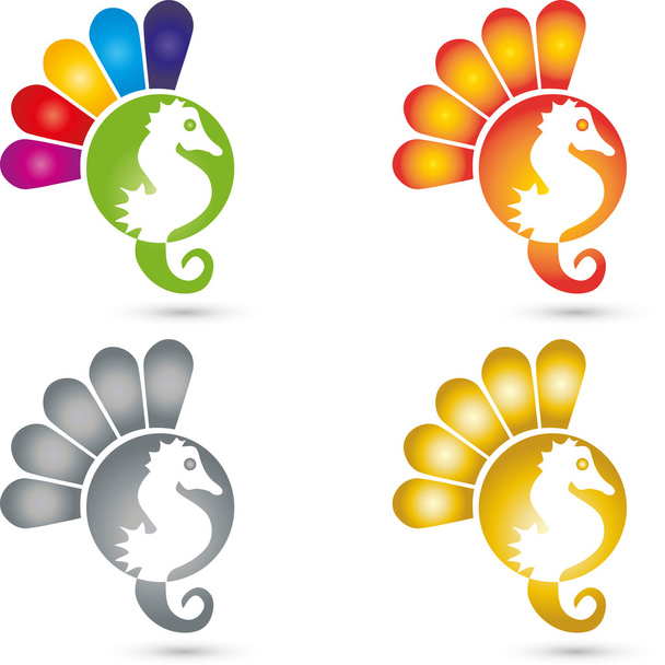 Logotipo, Seepferdchen, Fisch, Maler
 - Vector, imagen