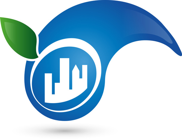 Logo, Tropfen, Ecopolis, Stadt Zukunft - Vector, Image