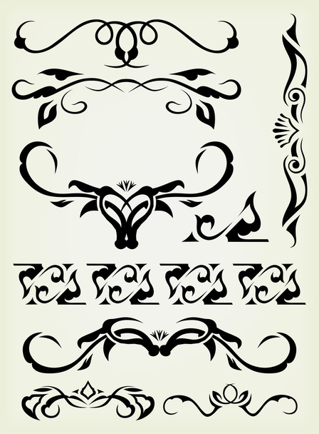 Calligraphic design elements and page decoration - Vettoriali, immagini