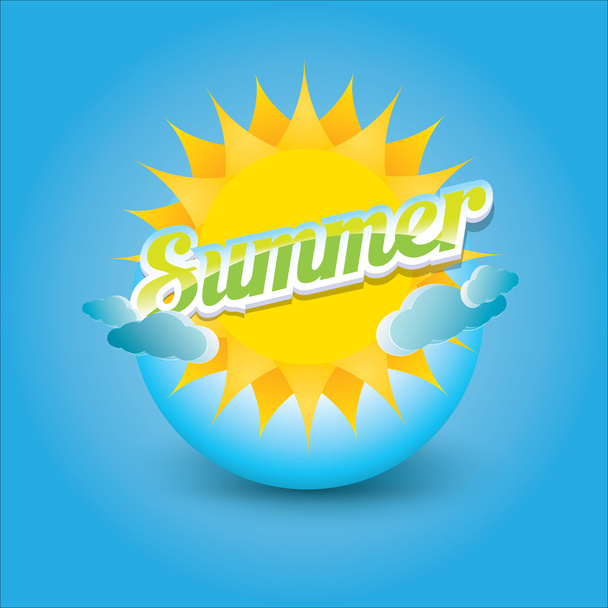 vector summer label. summer icon with sun. - Vector, Image