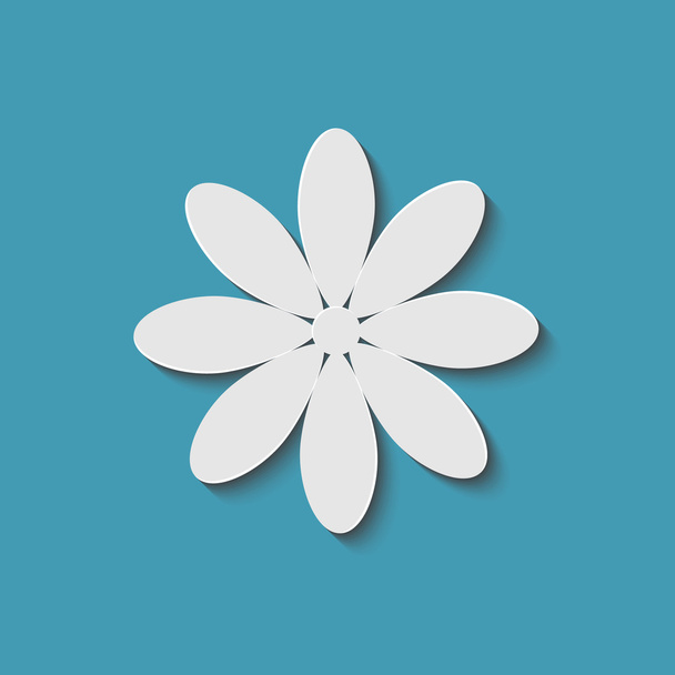 Icon of flower on a blue background.  - Vektor, Bild