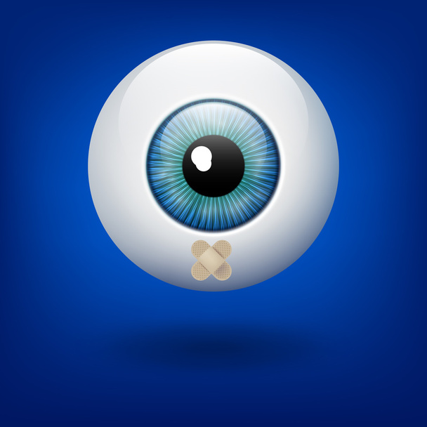 Vector Illustration of isolated Eye Ball on blue background - Vector, Image