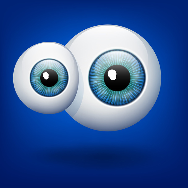 Vector Illustration of isolated Eye Balls on blue background - Vector, Image