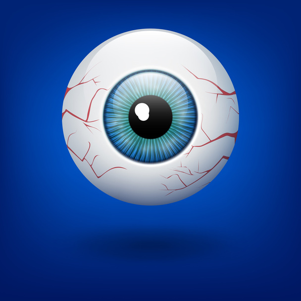 Vector Ilustración de Eye Ball aislado sobre fondo azul
 - Vector, Imagen