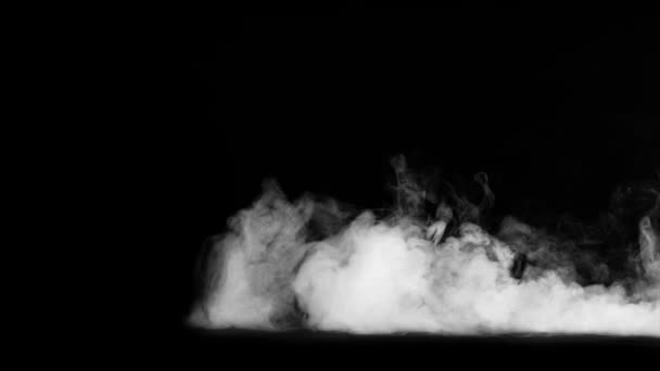 Βαρύ καπνό που κινείται κοντά στο έδαφος από την δεξιά πλευρά - Πλάνα, βίντεο