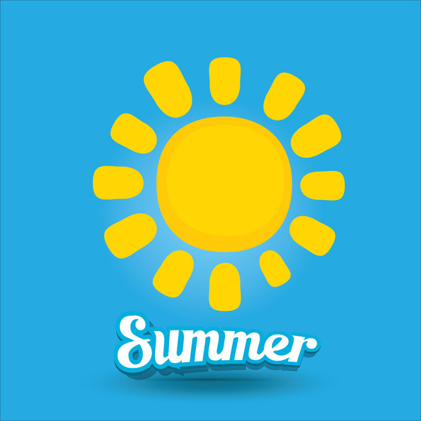vector summer label. summer icon with sun. - Vettoriali, immagini