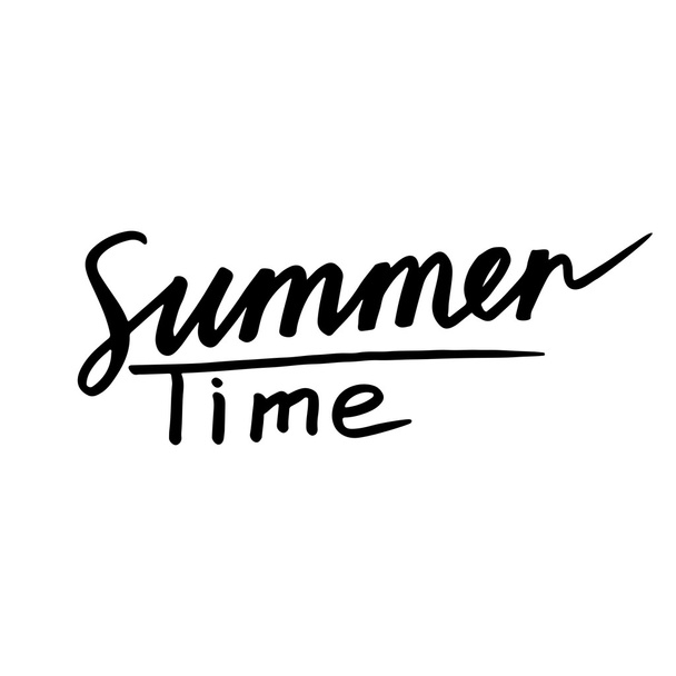 Summer Time: handwritten vector text on white background.  - ベクター画像