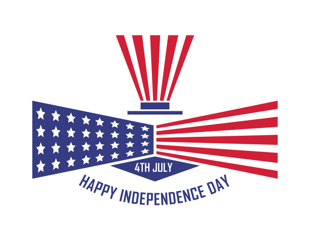 Modern American Independence Day Logo -  Luxury Ceremonial Celebration - Vektor, kép