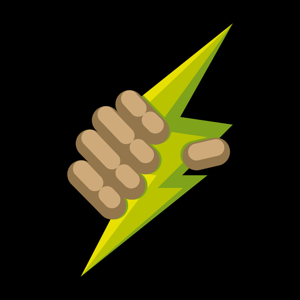 Poder verde en una mano
 - Vector, imagen