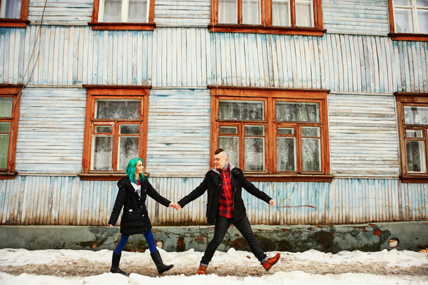 Couple happy outdoors. - Fotoğraf, Görsel