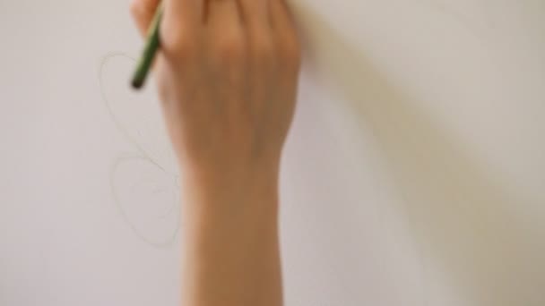 Женщина-художник рисует на стене в квартире
 - Кадры, видео