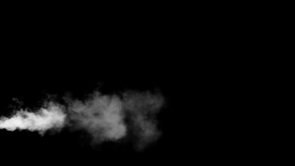 Λευκό καπνό θέσει από Buttom μαύρο φόντο - Πλάνα, βίντεο