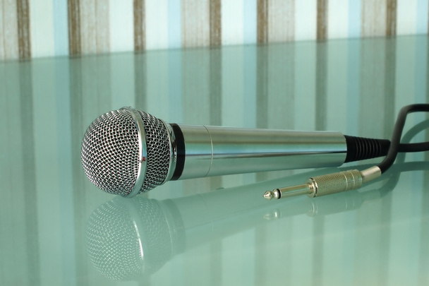 metallisches Mikrofon. - Foto, Bild