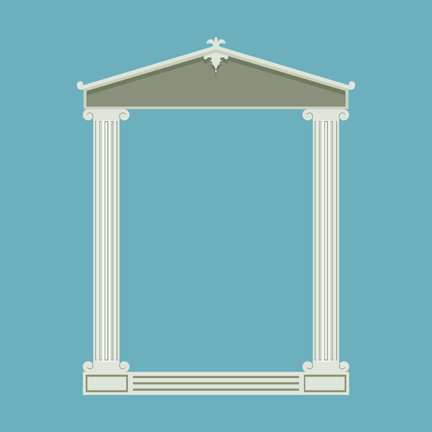 Античный мраморный храм с ионными колоннами
 - Вектор,изображение
