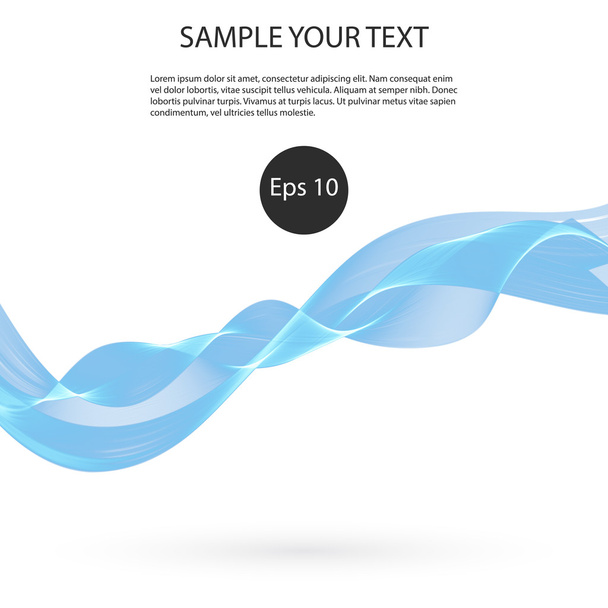 Abstract smooth color wave vector. Curve flow blue motion - Vector, Image