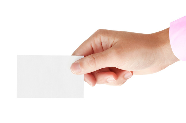 Tarjeta de mano y en blanco
 - Foto, imagen