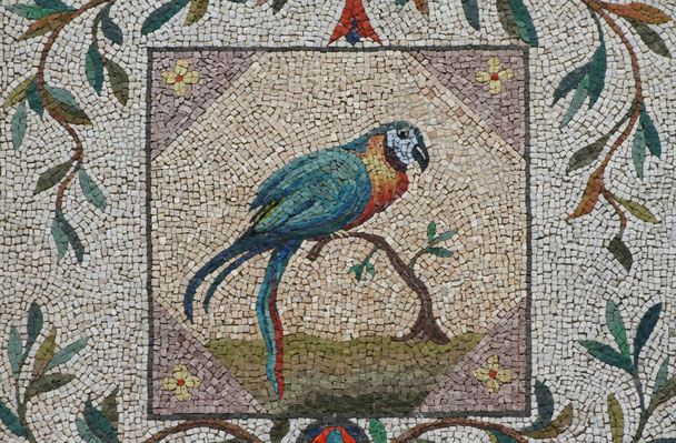 papegaai mozaïek - Vaticaanse tuinen, rome - Foto, afbeelding