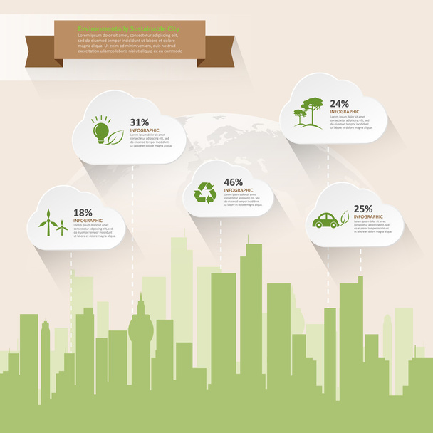 Let's save the Earth, Ecology concept infographics  - Vektör, Görsel