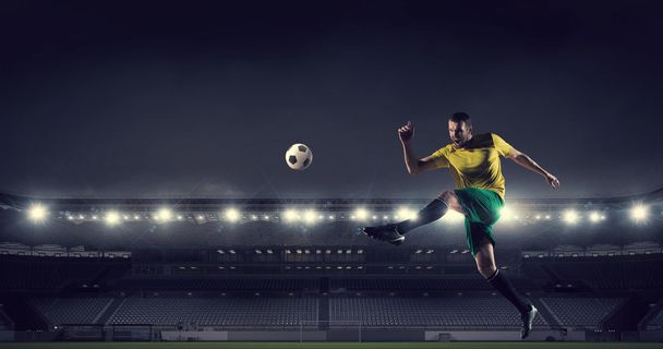 Soccer forward player  . Mixed media - Photo, image