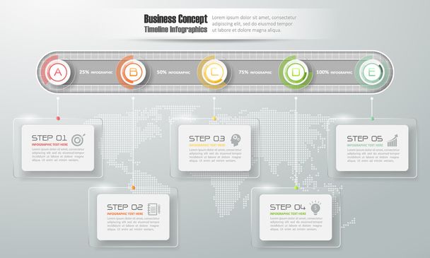 Az üzleti koncepció ütemterv infographic tervezősablon. - Vektor, kép