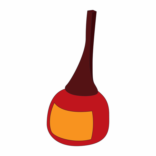 Red nail polish bottle icon, cartoon style - Vektor, Bild