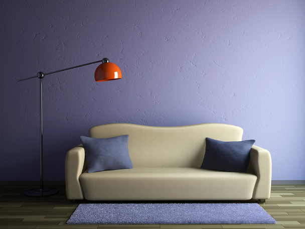 The sofa and the lamp - Фото, изображение