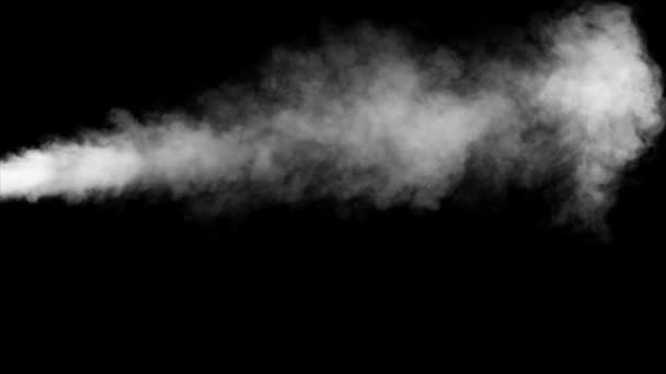Sopro de névoa de vapor aleatório da esquerda um fundo preto
 - Filmagem, Vídeo