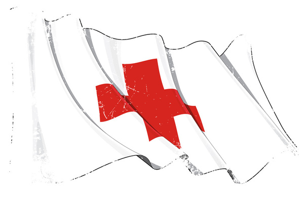 Гранж-флаг Красного Креста
 - Фото, изображение