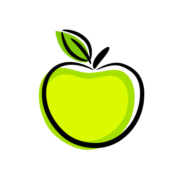 Зеленое яблоко
 - Вектор,изображение