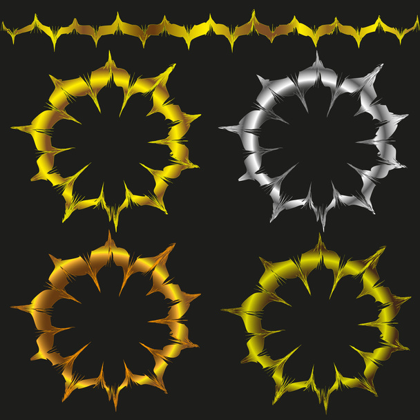 ΠΙΝΕΛΟ ΤΕΧΝΟΤΡΟΠΙΑΣ με την επίδραση της φύλλα χρυσού και ασήμι διανυσματικά εικονογράφηση - Διάνυσμα, εικόνα