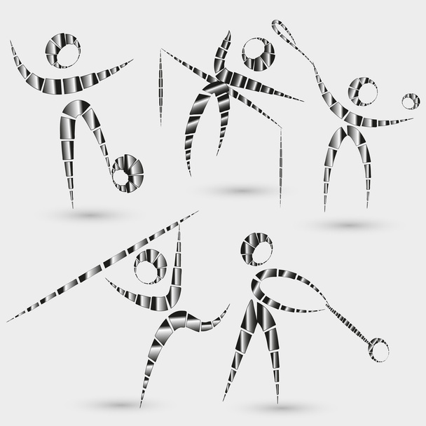 Conjunto de cinco tipos de ilustración de vectores deportivos
 - Vector, imagen